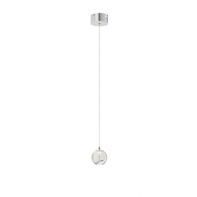 Image of Lucande LED hanging light Hayley, Ø 9 cm, chrome coloured, glass