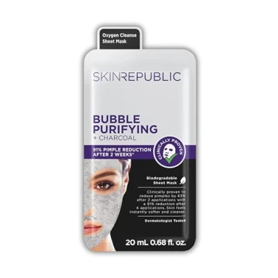 Image of Skin Republic Bubble Purifying Face Mask Exfoliates and Brightens Tightens Pores For a Youthful Appearance Made in Korea (Pack of 1)