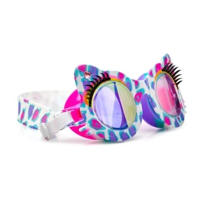 Image of Bling2O Kids Swimming Goggles 100% Silicone Anti Fog UV Protection +6Yrs Purple Patches Savvy Cat