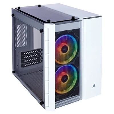 Image of Corsair CC 9011137 WW 280X Crystal RGB Tempered Glass Micro ATX PC Case White