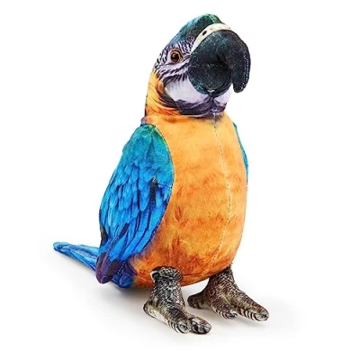 Image of Zappi Co Children&#039;s Realistic Soft Cuddly Plush Toy Animal Perfect Playtime Companions for Children with Lifelike Detail featured Tiktok (28cm Length) (Blue Yellow Macaw Parrot)