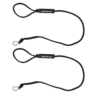 Image of Extreme Max 3006.3135 BoatTector PWC Dock Line Value 2 Pack 9&#039;, Black