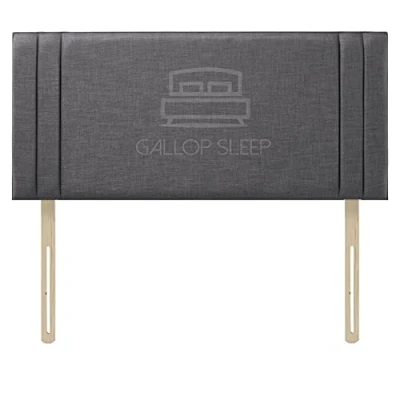 Image of Gallop Sleep RIO 2 Linen Headboard for Divan Bed Bedroom furniture (Charcoal, Small FEET 6 INCHES, Height 20 INCHES)