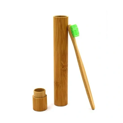 Image of Toothbrush Box Portable Eco Friendly Bamboo Travel Protect Holder Storage Case