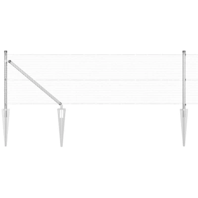 Image of vidaXL Welded Wire Fence with 13 Spike Posts 0.4x25 m Galvanised Steel