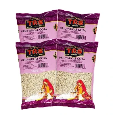 Image of TRS Urid Whole Gota 500G Urad dal High Fibre Protein Natural Gluten Friendly Indian Origin (Pack of 4)