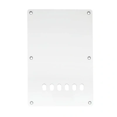Image of Musiclily 6 Hole ST Back Plate Tremolo Cavity Cover for China Squier Electric Guitar, 3Ply White