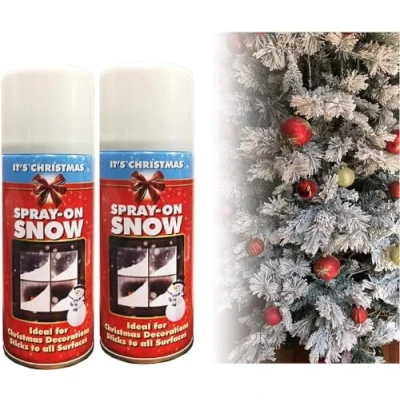 Image of SKYTE® 1 6x Christmas Snow Spray Cans Artificial Decoration For Real Effect Tree Party Festive Xmas 200ml (3)