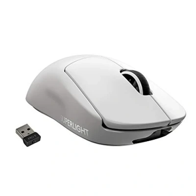Image of Logitech G PRO X SUPERLIGHT Wireless Gaming Mouse, HERO 25K Sensor, Ultra light with 63g, 5 Programmable Buttons, 70 hours Battery Life, Zero Additive PTFE Feet, PC/Mac White