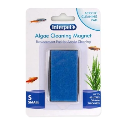 Image of Interpet Replacement Blue Pad for the Fish Tank Algae Cleaning Magnet, Acrylic &amp; Plastic Aquariums, Fits Size Small Magnet