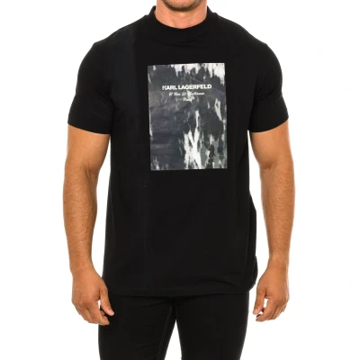 Image of Karl Lagerfeld Mens Short sleeve t shirt 755052 man Black Size Medium