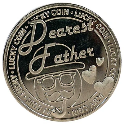 Image of Homezone Lucky Coin Gifts For Dad Engraved Birthday Best Dear Father Special Message Keepsake Good Novelty Coins Men&#039;s Gift