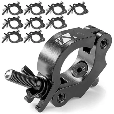 Image of beamz 10 x Half Coupler O Clamp Truss Goalpost DJ Stage Lighting 48 51mm 200kg Black