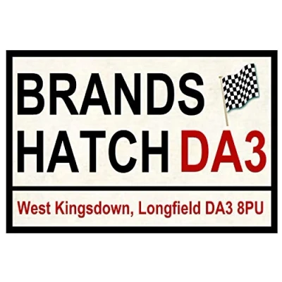 Image of Inga Motor Sport Road Signs (Brands Hatch) Gift Street Metal Tin Sign/Retro Decor Plaque 8X12 inch