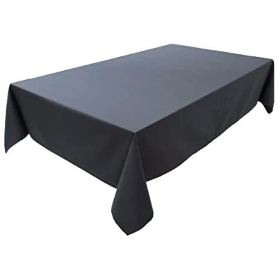 Image of Lemos Home Premium Tablecloth 100% Cotton from the Concept Collection, Choice of Colours and Sizes (Tablecloth 150 x 260 cm, Charcoal)
