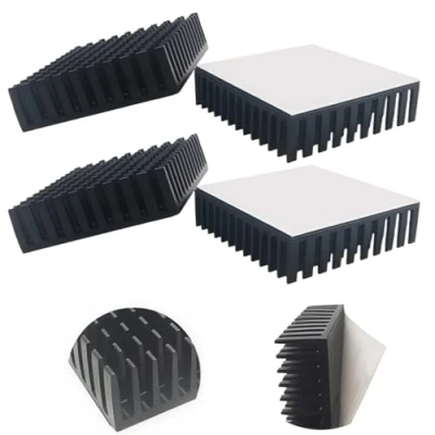 Image of Radiator Thermal Conductivity Runaway Measures L40mm X W40mm H11mm 4pcs Black Heat Sink Aluminum Fire Tv Diy Kit Ic Chip Mosfet Circuit Board Suitable For High Power Led Amplifier