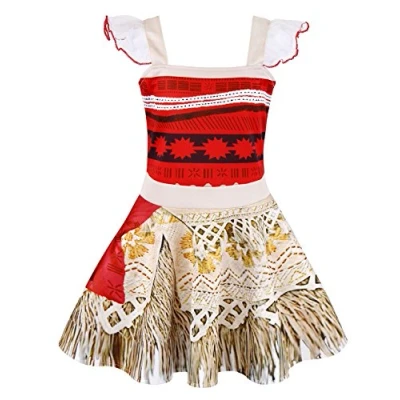 Image of AmzBarley Princess Costume Dress up for Girls Childs Sleeveless Fancy Party Outfit Dresses Kids Birthday Halloween Holiday Costumes Clothes 5 6 Years 130
