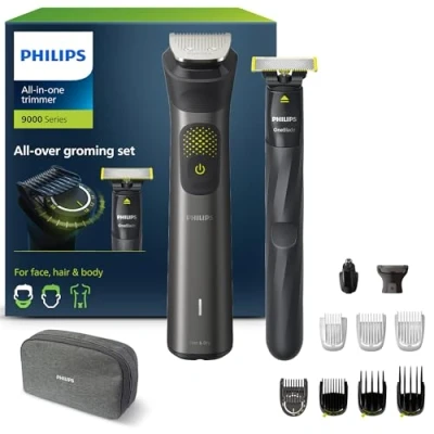 Image of Philips Series 9000 13 in one Trimmer + OneBlade, All Over Grooming Set, Precise Trim, Sharp Edges, Convenient Shave, 27 Length Settings (0.2 20 mm) (Model MG9530/15)