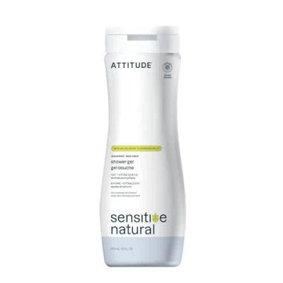 Image of ATTITUDE Body Wash for Sensitive Skin, EWG Verified Shower Gel, Soothing Oat, Dermatologically Tested, Plant and Mineral Based, Vegan Personal Care, Unscented, 473 mL