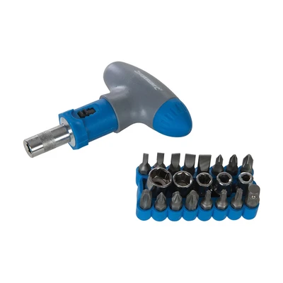 Image of Silverline T Handle Ratchet Screwdriver Set 22pce