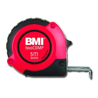 Image of BMI 472541021 &quot;TWO COMP&quot; Pocket Measuring Tape, White/Black/Red, 5 m x 19 mm