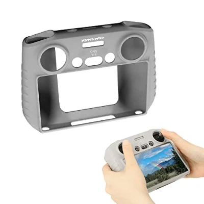 Image of Fututech Silicone Case for DJI Mini 3 Pro RC Remote Control with Screen Anti Scratch Dust Non Slip Accessories Drone (Grey)