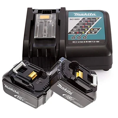 Image of Makita Genuine DC18RC 7.2 18V Li Ion Fast Charger + 2 x BL1860 6Ah Batteries