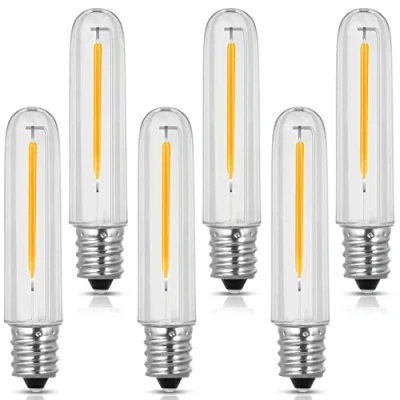 Image of DGE 6Pack S14 LED Light Bulb Screw in, 1W T10 Spare Bulbs, Replacement Plastic Bulbs for Outdoor String Lights