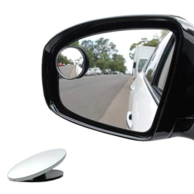 Image of ZENO Blind Spot Mirrors, Round Frameless 360 Rotate Sway Adjustable HD Glass Convex Mirror Maximize RearView Universal for Car SUV Trucks Traffic Safety Pack 2