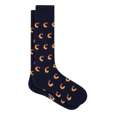 Image of Paul Smith Navy Blue Shrimp Socks. One Size