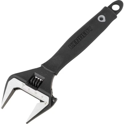 Image of Kennedy Wide Jaw Adjustable Spanner, Steel, 8in./200mm Length, 38mm Capacity