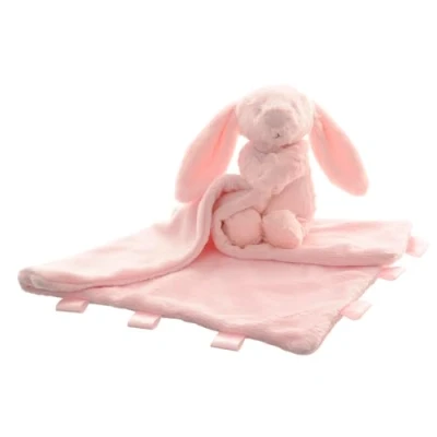 Image of Ziggle Pink Bunny Baby Comforter Newborn Essentials, Blanket, New Mum Gifts, Toys, Eco Friendly