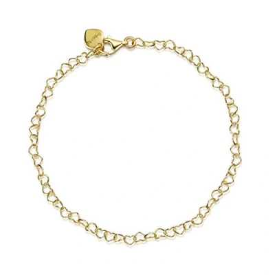 Image of Amberta Women&#039;s 925 Sterling Silver Heart Bracelet: Gold Plated