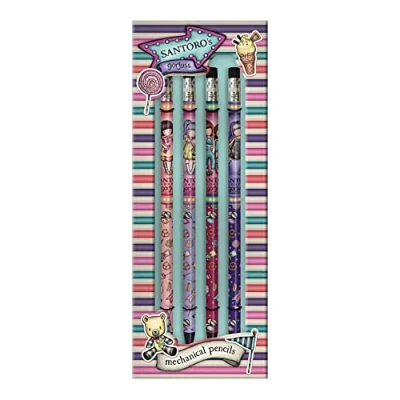 Image of Santoro 1125GJ01 Set of 4 Gorjuss Fairground Carousel Mechanical Pencils, 7.8 x 20.6 1.2 cm, Multicoloured (1125GJ01)
