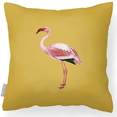 Image of Izabela Peters Outdoor Cushions Waterproof, 43 cm, Filled Cushion, Flamingo Mustard, Garden Furniture Cushions, Seat Chair