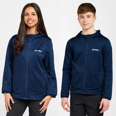 Image of Berghaus Privatale Kids&#039; Full Zip Hoodie with 3 Zipped Pockets, Technical for Kids, Hiking &amp; Outdoor Recreation Clothing (UK, Age, 11 Years, 12 Regular, Navy)