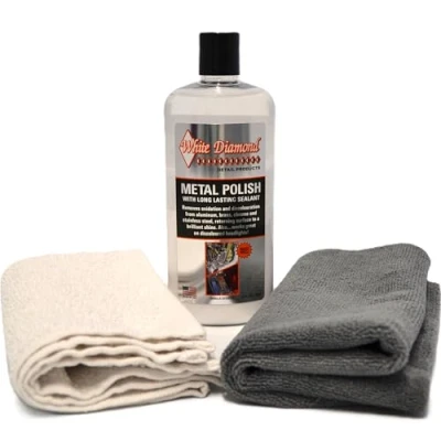 Image of White Diamond Detail Products Metal Polish With FREE Terry Cloth &amp; Microfibre and NEXT DAY UK DELIVERY