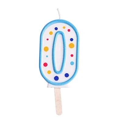 Image of PME CA060 Blue Number 0 Candle,4 x 1 6.3 cm