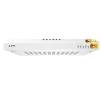 Image of CIARRA 60cm Visor Cooker Hood Undercabinet Hoods with 3 Speed 220m3/h Quiet Extractor Fan LED Top Vented Range Hood,White，CAW6903A