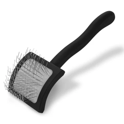 Image of Chris Christensen Baby K Dog Slicker Brush, Groom Like a Professional, Fluff Detangle Style, Saves Time Energy, Coral, Small