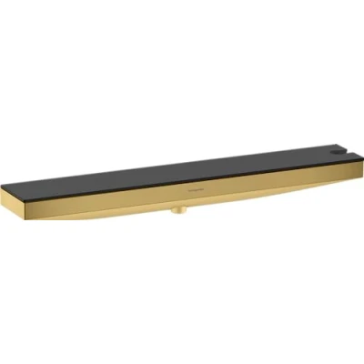 Image of Hansgrohe 26858990 Rainfinity Wall Outlet Porter 500 Shelf, Polished Gold Optic, Shower Holder Right
