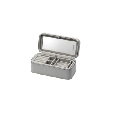 Image of PANDORA Women&#039;s Jewellery Organiser Original Box for Women and Girls Travel Grey (200 x 101 85 mm)