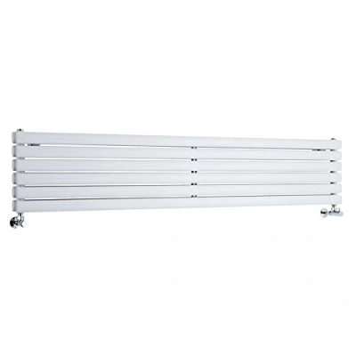 Image of Milano Aruba White Horizontal Double Oval Panel Radiator 354mm x 1780mm