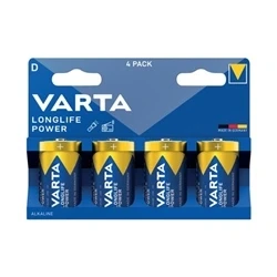 Image of Varta Longlife Power D Alkaline Battery 1.5V (Pack of 4) 4920121424