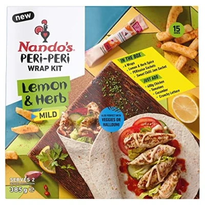 Image of Nando&#039;s Peri Wrap Kit Lemon &amp; Herb Mild 261g