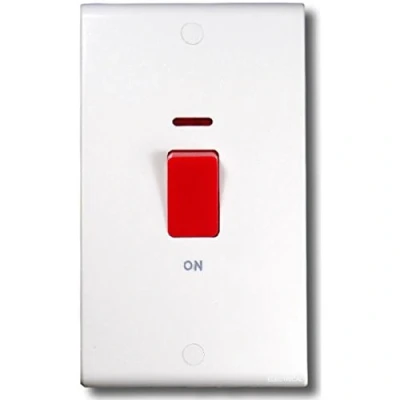 Image of Deta S1301P Double Pole Switch with Neon 2 Gang 45 Amp