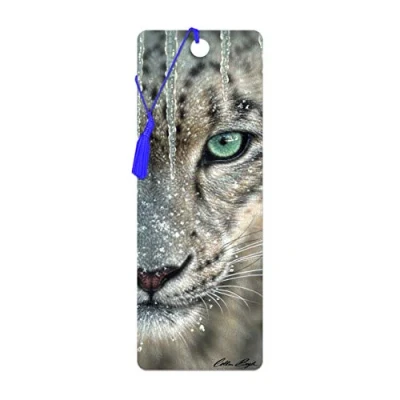 Image of 3D LiveLife Bookmark Blue Ice from Deluxebase. A Snow Leopard with lenticular Artwork Licensed Renowned Artist Colin Bogle