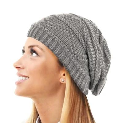 Image of TOSKATOK Ladies Knit Slouch Winter Hat/Beanie Grey A