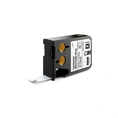 Image of DYMO XTL Laminated Wire/Cable Wrap 21 mm x 39 Black on White