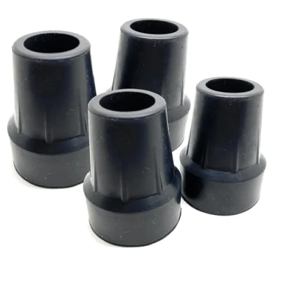 Image of Quantum Leap 17 19mm [Pack of Four] Heavy Duty Rubber Ferrules Z Type Metal Washer for Extra Strength, Crutch Tips, Walking Stick Feet Tips (19mm Black Crutch) x 4)